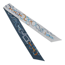 Load image into Gallery viewer, HERMES Twilly Do Re Boucles Blue/Gray Silk100%