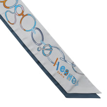 Load image into Gallery viewer, HERMES Twilly Do Re Boucles Blue/Gray Silk100%