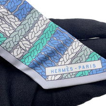 Load image into Gallery viewer, HERMES Twilly TRESSES H Blue Jean / Grispearl Silk100%
