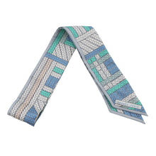 将图像加载到图库查看器中,HERMES Twilly TRESSES H Blue Jean / Grispearl Silk100%