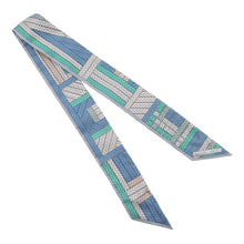 将图像加载到图库查看器中,HERMES Twilly TRESSES H Blue Jean / Grispearl Silk100%