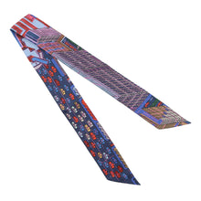 将图像加载到图库查看器中,HERMES Twilly Pantin City Blue/Rose/Vert Silk100%