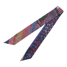 将图像加载到图库查看器中,HERMES Twilly Pantin City Blue/Rose/Vert Silk100%