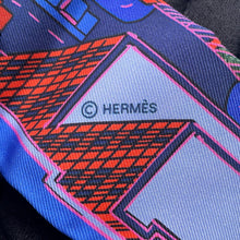 将图像加载到图库查看器中,HERMES Twilly Pantin City Blue/Rose/Vert Silk100%