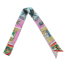 Load image into Gallery viewer, HERMES Twilly Twins EN LIBERTE! Freely! Rose/Blue/Vert Silk100%