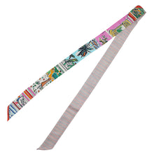 Load image into Gallery viewer, HERMES Twilly Twins EN LIBERTE! Freely! Rose/Blue/Vert Silk100%