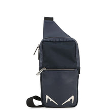 将图像加载到图库查看器中,FENDI Monster Bugs Eye Crossbody Bag Navy7VZ033 Nylon Leather