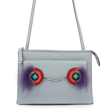 将图像加载到图库查看器中,FENDI Two Jules Bugs Monster Shoulder Bag Gray/Multicolor8M0369 Leather Fur