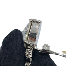 将图像加载到图库查看器中,MIUMIU Crystal Faux Pearl Earring Silver Metal Rhinestone Faux Pearl