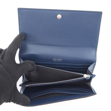 Load image into Gallery viewer, JIMMY CHOO Martina Long Wallet Blue Croco embossed leather
