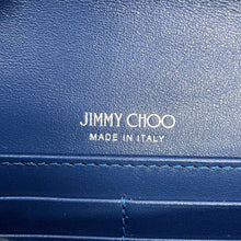 Load image into Gallery viewer, JIMMY CHOO Martina Long Wallet Blue Croco embossed leather