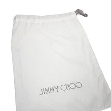 Load image into Gallery viewer, JIMMY CHOO Floral Embroidery Clutch Bag Blue/Silver Canvas