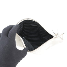 将图像加载到图库查看器中,PRADA Triangle Clutch Bag White1NE039 Leather