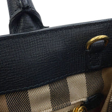将图像加载到图库查看器中,BURBERRY Fringe Banner Tote 2-Way Bag Black40683431 Leather Size Small