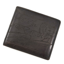 Load image into Gallery viewer, Berluti Calligraphy Bifold Wallet Dark Gray Leather