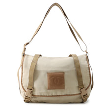 Load image into Gallery viewer, CHANEL Vintage Shoulder Bag Ivory/Beige/Brown Canvas Leather