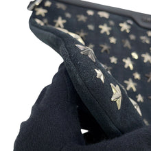 Load image into Gallery viewer, JIMMY CHOO Derek Starr Studded business bag Navy/Black Denim suede leather