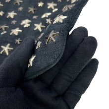 Load image into Gallery viewer, JIMMY CHOO Derek Starr Studded business bag Navy/Black Denim suede leather