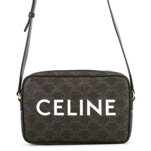 Load image into Gallery viewer, CELINE Triomphe Medium Messenger Bag Black/Brown194502CIM.38NO PVC Leather