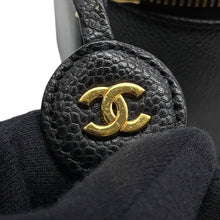 将图像加载到图库查看器中,CHANEL CC Logo vanity bag BlackA01998 Caviar Leather