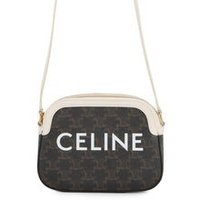 将图像加载到图库查看器中,CELINE Triomphe Camera Bag Brown/White191522 PVC Leather