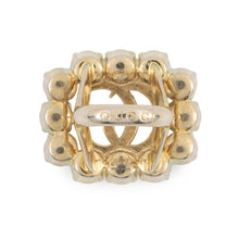 Load image into Gallery viewer, GUCCI Double G Logo Ring Size XS Gold Plated Faux Pearl