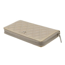将图像加载到图库查看器中,CHANEL Matelasse Zip Around Long Wallet Champagne GoldA50097 Patent Leather