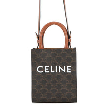将图像加载到图库查看器中,CELINE Triomphe Mini Vertical Cabas 2WAY Bag Tan194372 PVC Leather