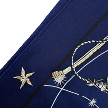 Load image into Gallery viewer, HERMES Carre Chorus Stellarum - Metallic Chorus Stellarum Size 70 Navy/White 100% silk beads