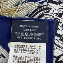 Load image into Gallery viewer, HERMES Carre Chorus Stellarum - Metallic Chorus Stellarum Size 70 Navy/White 100% silk beads
