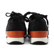 Load image into Gallery viewer, HERMES Starter Sneakers Black Leather Fabric Size 37.5