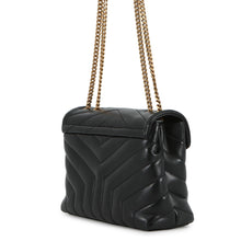 将图像加载到图库查看器中,SAINT LAURENT PARIS Loulou Shoulder Bag Black494699DV7271000 Calf Leather Size Small
