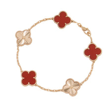 将图像加载到图库查看器中,Van Cleef & Arpels Vintage Alhambra 5 Motif BraceletVCARP7RP00 18K Pink Gold