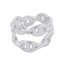 Load image into Gallery viewer, HERMES Chaine d'Ancre Double Row Ring Size 50/#10 SV925