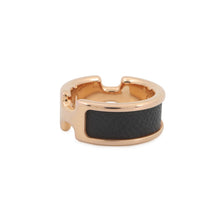Load image into Gallery viewer, HERMES Orump Ring Size M Black Epsom Metal