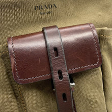 Load image into Gallery viewer, PRADA Route Shoulder Bag Khaki/Brown1BE106 Canvas Leather Size Mini