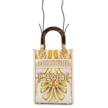 Load image into Gallery viewer, FENDI Fendace Sunshine Shopper White/Yellow8BS051 Leather Size Mini