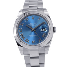 将图像加载到图库查看器中,ROLEX Datejust 41 W41mm Stainless Steel Azzurro Blue Dial126300