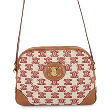 Load image into Gallery viewer, CELINE Shoulder Bag White/Brown/Red194332CS8 Canvas Leather