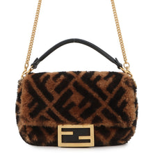 Load image into Gallery viewer, FENDI ZUCCA Pattern Bucket 2WAY Bag Brown/Black8BS017 Mouton Leather Size Mini