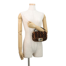 Load image into Gallery viewer, FENDI ZUCCA Pattern Bucket 2WAY Bag Brown/Black8BS017 Mouton Leather Size Mini