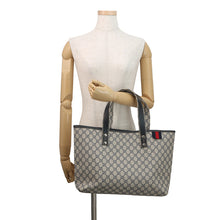 将图像加载到图库查看器中,GUCCI Cherie line Tote Bag Ivory/Navy211134 GG Supreme Leather