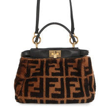 Load image into Gallery viewer, FENDI Peekaboo Brown/Black8BN244 Mouton Leather Size Mini