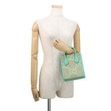 将图像加载到图库查看器中,GUCCI Jumbo GG Canvas Mini Tote Beige/Light Green671623 Jumbo GG Canvas Leather