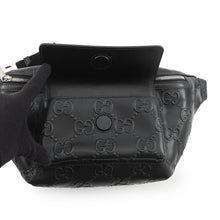 Load image into Gallery viewer, GUCCI GG embossed belt bag Black645093 Leather