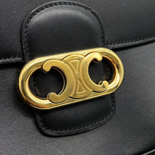 将图像加载到图库查看器中,CELINE Triomphe Maillon Chain Shoulder Black19134 Leather