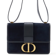 Load image into Gallery viewer, Dior 30Montaigne Shoulder Bag Navy Velvet Leather