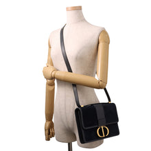 Load image into Gallery viewer, Dior 30Montaigne Shoulder Bag Navy Velvet Leather