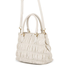 将图像加载到图库查看器中,PRADA Gathered 2WAY Handbag White1BA172 Leather