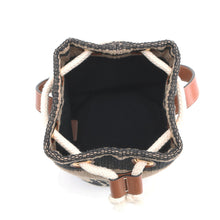 将图像加载到图库查看器中,CELINE Teen Drawstring Triomphe Handbag Beige/Black/Tan196532 Canvas Leather